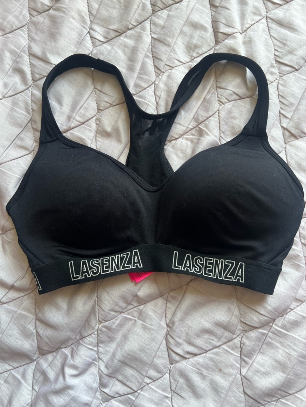 La SENZA Black Racerback Padded Sports Bra with Logo Band